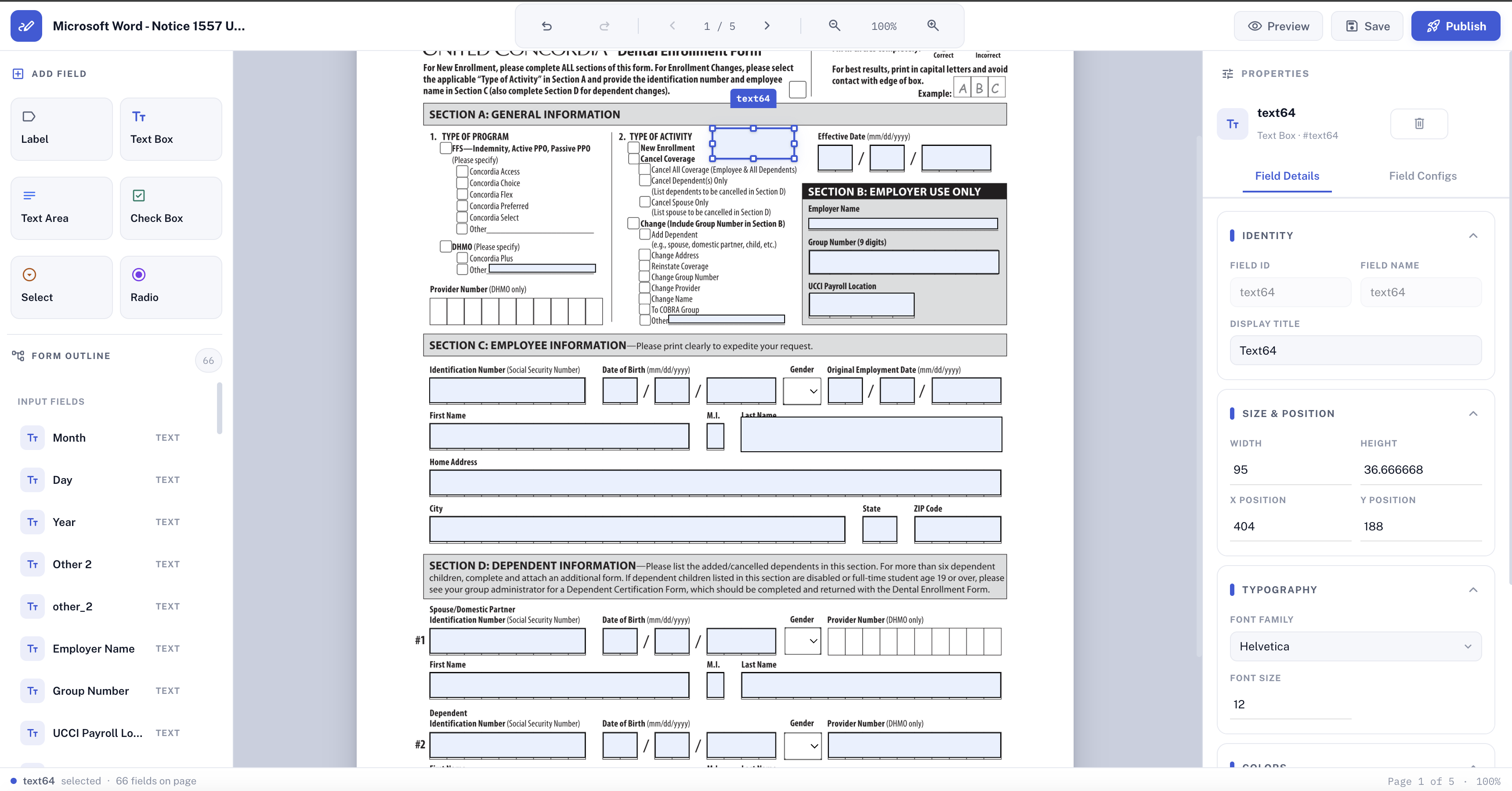 VectorForms screenshot